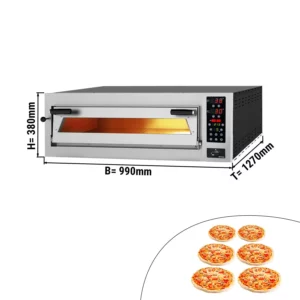 Elektrická pec na pizzu - 6x 35 cm (hĺbka) - s dotykovým displejom