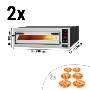 (2 kusy) elektrická pec na pizzu - 6+6x 35cm (hĺbka) - s dotykovým displejom