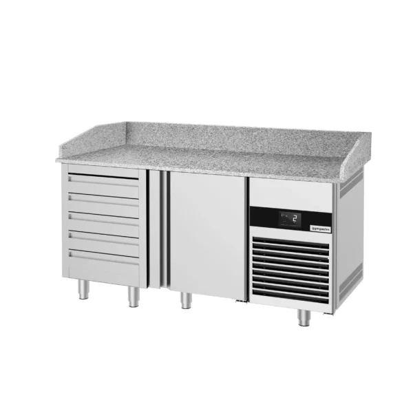 Chladiaci stôl na pizzu PREMIUM - 1550x800mm - s 1 dvierkami a 6 zásuvkami - Image 7