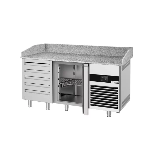 Chladiaci stôl na pizzu PREMIUM - 1550x800mm - s 1 dvierkami a 6 zásuvkami - Image 9