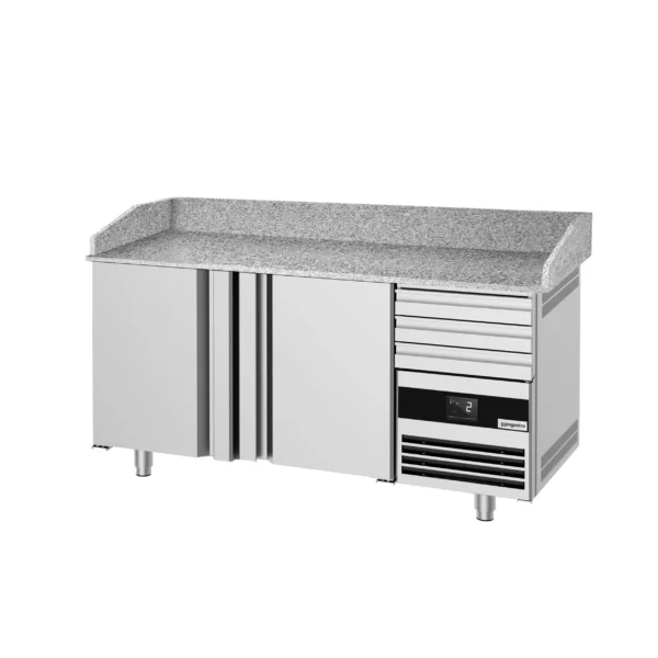 Chladiaci stôl na pizzu PREMIUM - 1600x800mm - s 2 dvierkami a 3 zásuvkami - Image 6