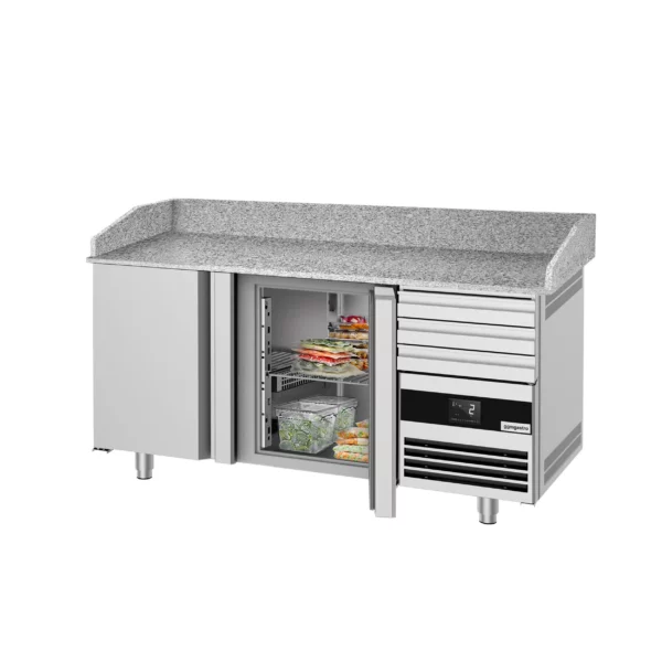 Chladiaci stôl na pizzu PREMIUM - 1600x800mm - s 2 dvierkami a 3 zásuvkami - Image 8