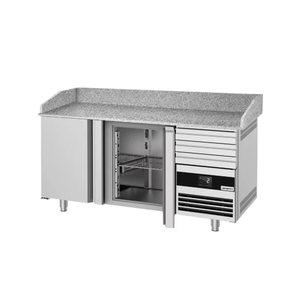 Chladiaci stôl na pizzu PREMIUM - 1600x800mm - s 2 dvierkami a 3 zásuvkami - Image 9