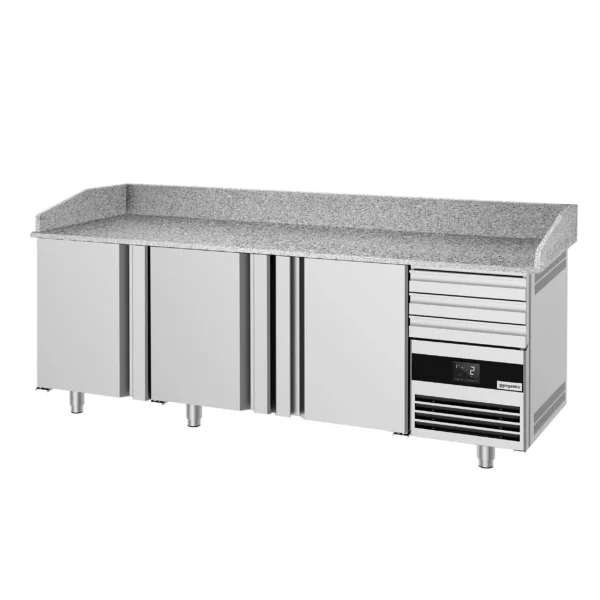 Chladiaci stôl na pizzu PREMIUM - 2150x800mm - s 3 dverami a 3 zásuvkami - Image 7