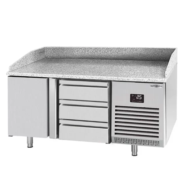 Chladiaci stôl na pizzu PREMIUM PLUS - 1490 x 700 mm - s 1 dvierkami a 3 zásuvkami - Image 6