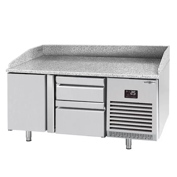 Chladiaci stôl na pizzu PREMIUM PLUS - 1490 x 700 mm - s 1 dvierkami a 2 zásuvkami - Image 6