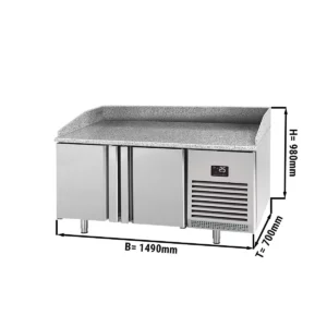 Chladiaci stôl na pizzu PREMIUM PLUS - 1490x700mm - s 2 dverami