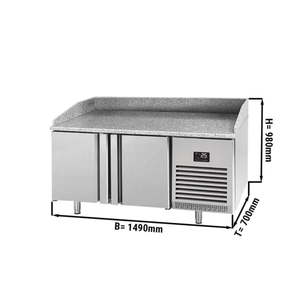 Chladiaci stôl na pizzu PREMIUM PLUS - 1490x700mm - s 2 dverami