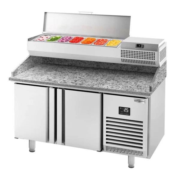 Chladiaci stôl na pizzu PREMIUM PLUS - 1783x800mm - s 2 dvierkami - vrátane chladiacej vitríny - 7x GN 1/4 - Image 10