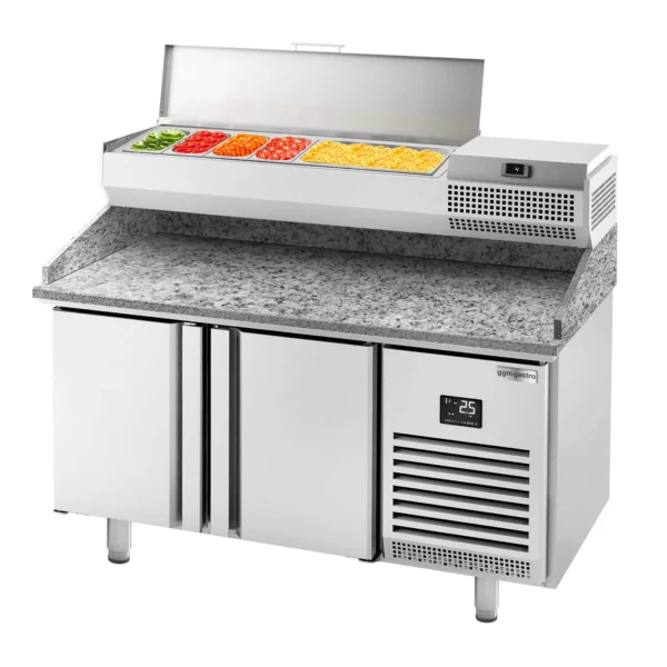 Chladiaci stôl na pizzu PREMIUM PLUS - 1783x800mm - s 2 dvierkami - vrátane chladiacej vitríny - 6x GN 1/3 - Image 12