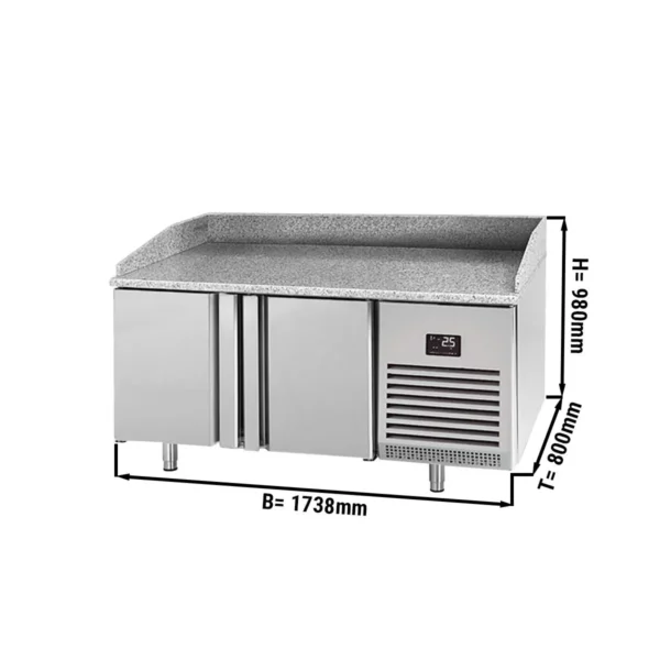 Chladiaci stôl na pizzu PREMIUM PLUS - 1783x800mm - s 2 dverami