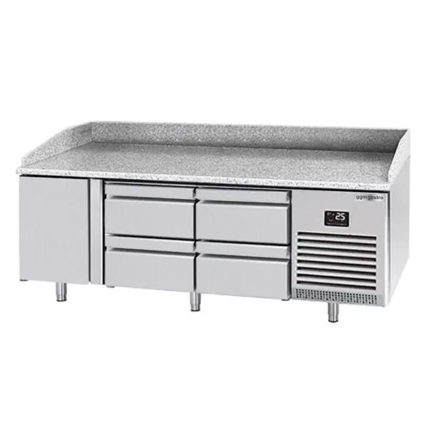 Chladiaci stôl na pizzu PREMIUM PLUS - 1980x700mm - s 1 dvierkami a 4 zásuvkami - Image 2