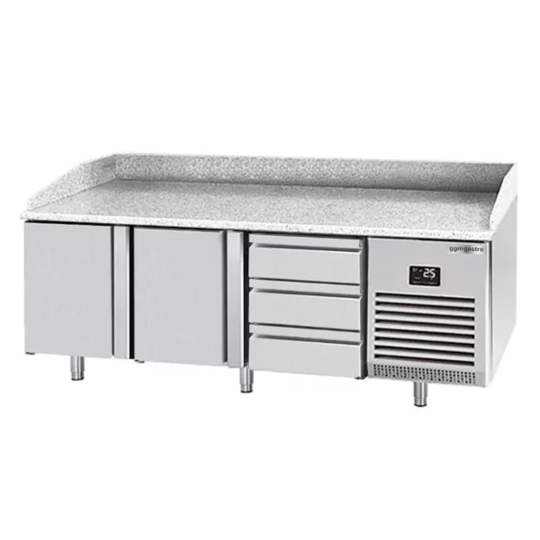 Chladiaci stôl na pizzu PREMIUM PLUS - 1980x700mm - s 2 dvierkami a 3 zásuvkami - Image 5