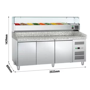 Chladiaci stôl na pizzu ECO -  2000x800mm -vrátane chladiacej vitríny - 9x GN 1/3