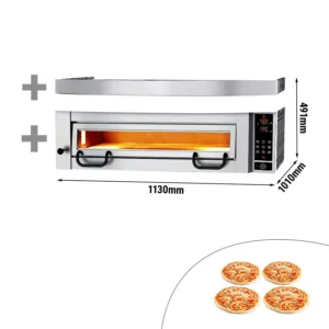 Elektrická pec na pizzu Výkon - 4x 34cm - Digitálna - vrátane digestora