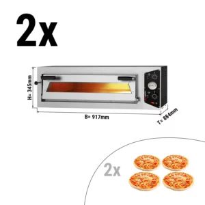 (2 kusy) Elektrická pec na pizzu - 4+4x 30cm - manuálna