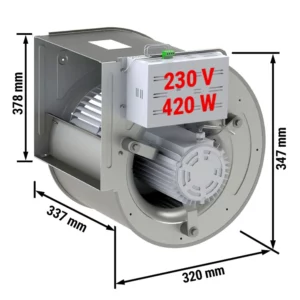 Radiálny ventilátor 2200 m3 za hodinu - pre nástenné odsávače pár