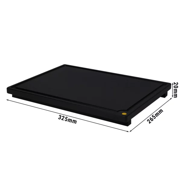 Doska na krájanie s drážkou na šťavu - 325x265mm - čierna
