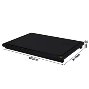 Krájacia doska s drážkou na šťavu - 400x305mm - čierna