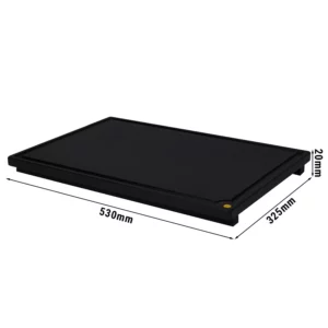 Krájacia doska s drážkou na šťavu - 530x325mm - čierna