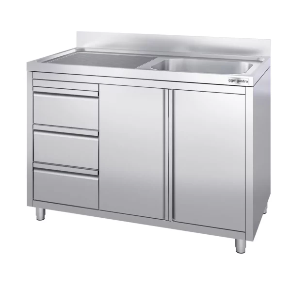 Skrinka pod umývadlo - 1200x600mm - s 3 zásuvkami a 1 umývadlom na pravej strane - Image 4