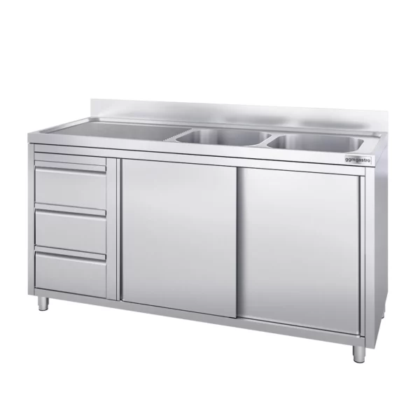 Skrinka s umývadlom - 1800x700mm - s 3 zásuvkami a 2 umývadlami vpravo - Image 5