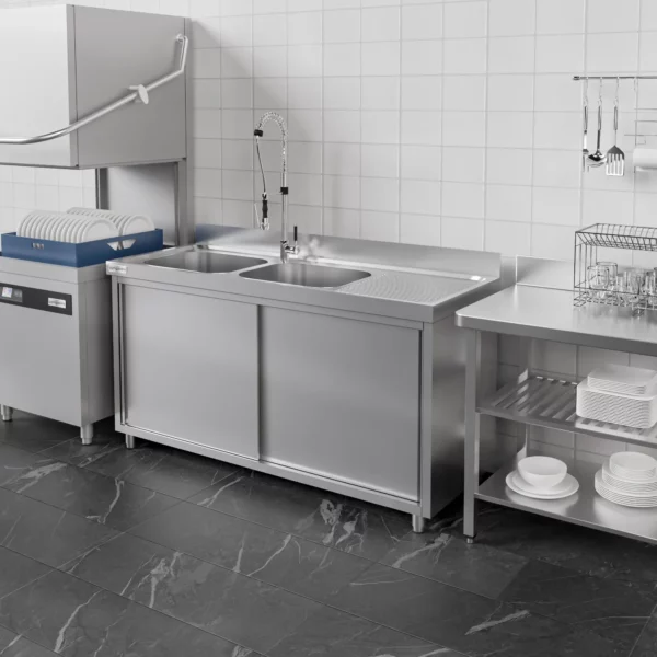 Drezová skrinka ECO - 1400x600mm - s 2 umývadlami vľavo - Image 7