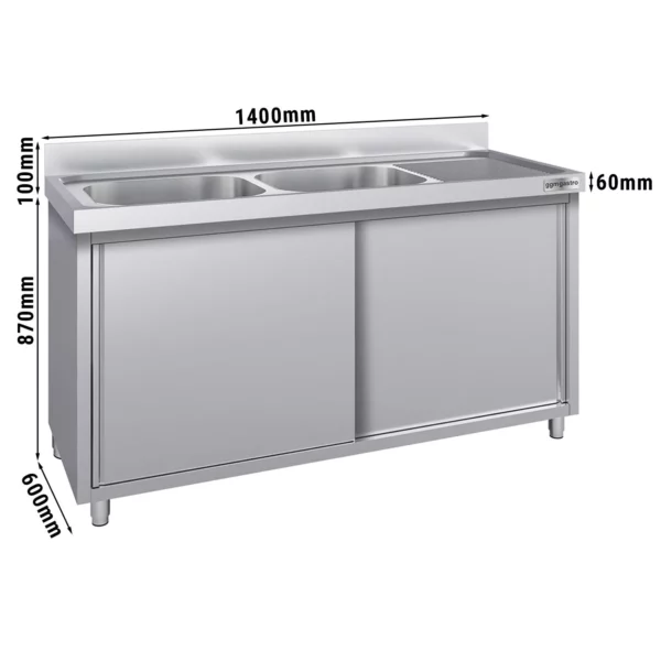 Drezová skrinka ECO - 1400x600mm - s 2 umývadlami vľavo
