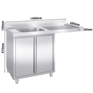 Drezová skrinka k umývačke riadu- 1400x600mm -1 umývadlo vľavo Š500xH400xV250mm