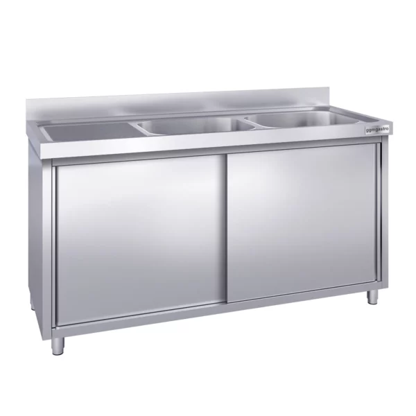 Drezová skrinka PREMIUM - 1600x600mm - s 2 umývadlami vpravo - Image 4