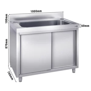 Skrinka na umývanie hrncov - 1000x700mm - s 1 umývadlom