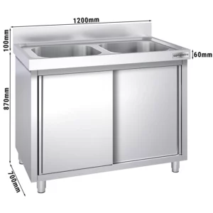 Drezová skrinka PREMIUM - 1200x700mm - s 2 umývadlami v strede