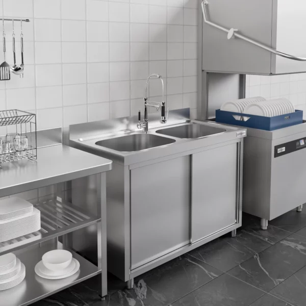 Drezová skrinka PREMIUM - 1600x600mm - s 2 umývadlami v strede - Image 7
