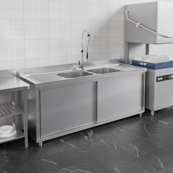 Drezová skrinka PREMIUM - 1800x600mm - s 2 umývadlami v strede - Image 7