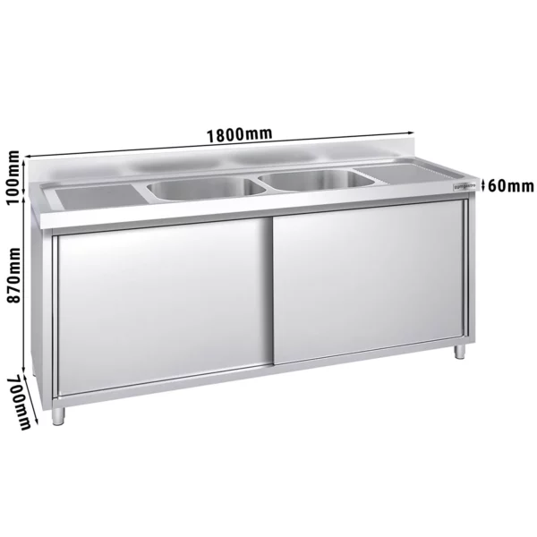 Drezová skrinka PREMIUM - 1800x700mm - s 2 umývadlami v strede