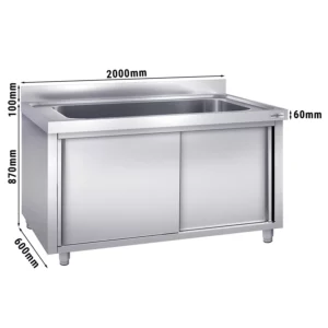 Skrinka na umývanie hrncov - 2000x600mm - s 1 umývadlom