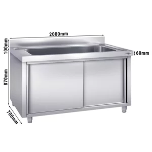 Skrinka na umývanie hrncov - 2000x700mm - s 1 umývadlom