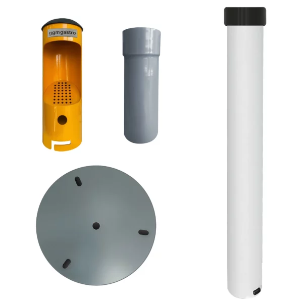 Stojanový popolník vyrobený z hliníka - biela/oranžová - Image 8