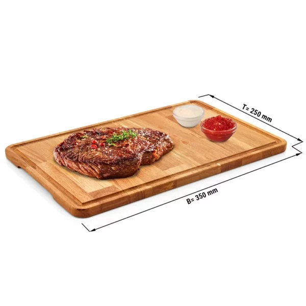 (6 kusov) steakový tanier - dub - 350x250mm - Image 3