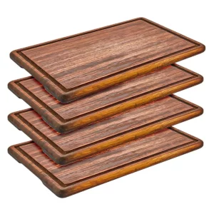 (6 kusov) Steakový tanier - drevo Iroko - 350x250mm
