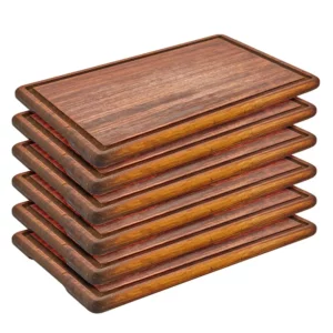 (6 kusov) Steakový tanier - drevo Iroko - 400x250mm