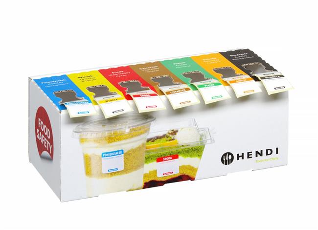 Sada opakovane použiteľných štítkov pre bezpečnosť potravín pre každý deň v týždni s dávkovačom, HENDI, 240x80x(H)100mm – Obrázok 2