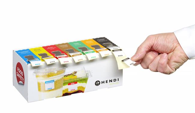 Sada opakovane použiteľných štítkov pre bezpečnosť potravín pre každý deň v týždni s dávkovačom, HENDI, 240x80x(H)100mm – Obrázok 3