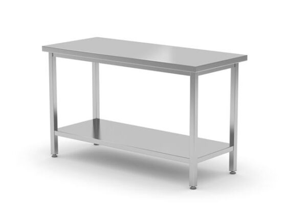 Samostatný stôl s policou – montovaný, hĺbka 700 mm, HENDI, Kitchen Line, 1600x700x(H)850mm