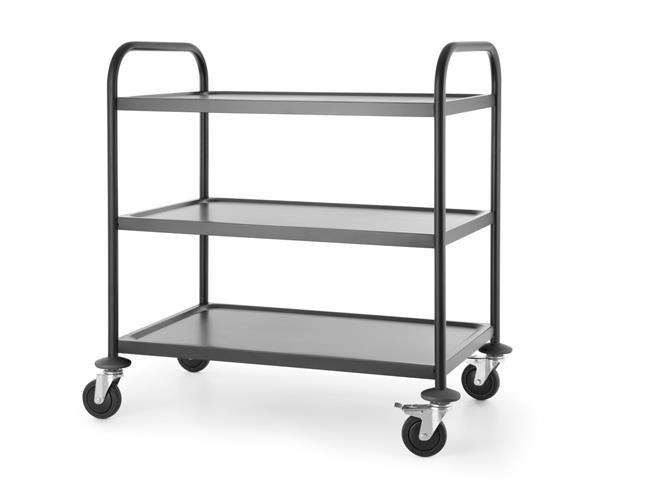 Servírovací vozík matný čierny, HENDI, 905x585x(H)945mm – Obrázok 2