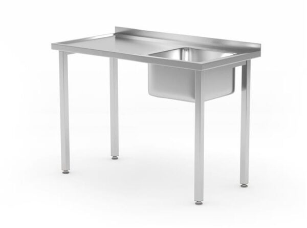 Stôl s 1. jednokomorovým drezom Budget Line, bez polici - zoskrutkovaný, hĺbka 600 mm, HENDI, Budget Line, 800x600x(H)850mm