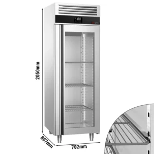 Mraznička PREMIUM - GN 2/1 - 700 litrov - s 1 sklenenými dvierkami