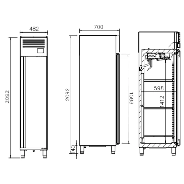 Mraznička PREMIUM PLUS - GN 1/1 - 325 litrov - s 1 dverami - Image 4
