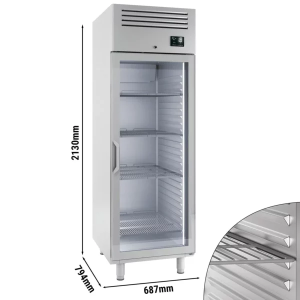 Mraznička PREMIUM PLUS - GN 2/1 - 560 litrov - s 1 sklenenými dvierkami
