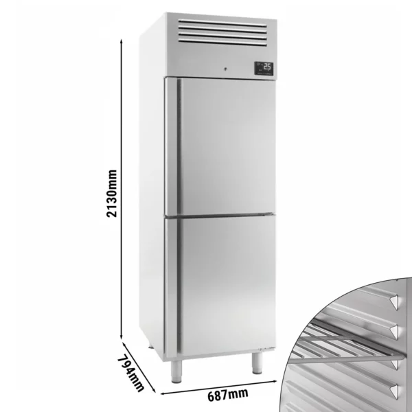Mraznička PREMIUM PLUS - GN 2/1 - 560 litrov - s 2 nerezovými polovičnými dverami